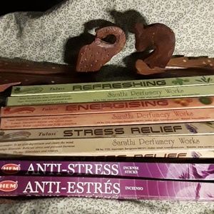 De-Stress & Refresh Incense set w/holder u pick!